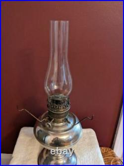 Antique Oil Kerosene Aladdin Lamp Perfection 1904 with Milk Glass Shade