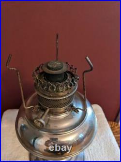 Antique Oil Kerosene Aladdin Lamp Perfection 1904 with Milk Glass Shade