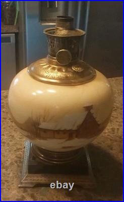 Antique Oil Lamp Aladdin Lamp Gone With The Wind Parlor Style