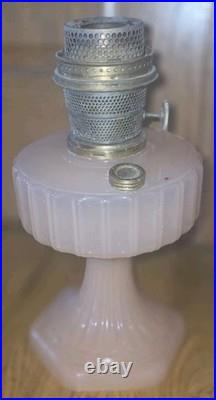 Antique Oil Lamp Aladdin Nu-Type Model B Pink. Needs Reglued