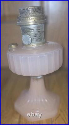Antique Oil Lamp Aladdin Nu-Type Model B Pink. Needs Reglued