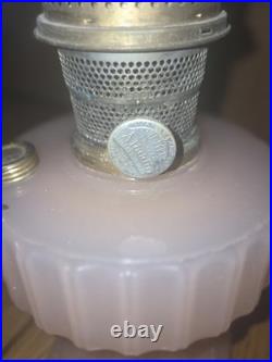 Antique Oil Lamp Aladdin Nu-Type Model B Pink. Needs Reglued