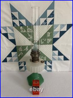 Antique Original Aladdin B125 Lamp(circa 1936) Wht Over Green Jadeite Moonstone