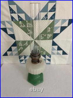 Antique Original Aladdin B125 Lamp(circa 1936) Wht Over Green Jadeite Moonstone