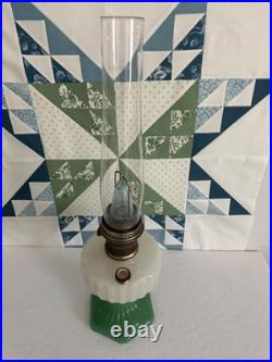 Antique Original Aladdin B125 Lamp(circa 1936) Wht Over Green Jadeite Moonstone