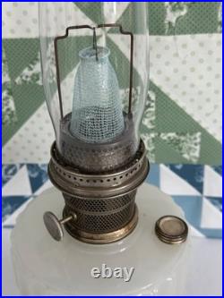 Antique Original Aladdin B125 Lamp(circa 1936) Wht Over Green Jadeite Moonstone