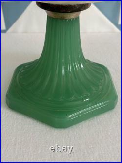 Antique Original Aladdin B125 Lamp(circa 1936) Wht Over Green Jadeite Moonstone