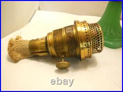 Antique Original Aladdin B125 Oil Lamp Wht Over Green Jadeite Moonstone 1936