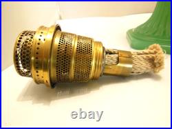 Antique Original Aladdin B125 Oil Lamp Wht Over Green Jadeite Moonstone 1936