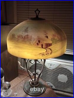 Antique Original Aladdin Reverse Painted Table Lamp