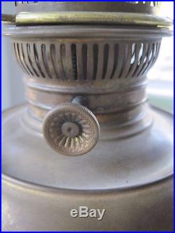 Antique Original Brass Rayo Oil Lamp Milk Glass Shade 1894/1905 Aladdin Kerosene