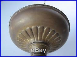 Antique Original Brass Rayo Oil Lamp Milk Glass Shade 1894/1905 Aladdin Kerosene