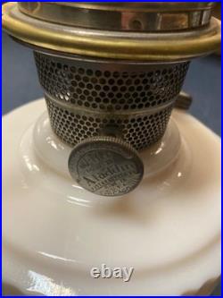 Antique Pink Lincoln Drape Aladdin type B Kerosene Lamp Custard Milk Glass