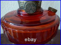Antique Rare 1940-50's Lincoln Drape Tall Ruby Red Amborina Aladdin Lamp XTRAS