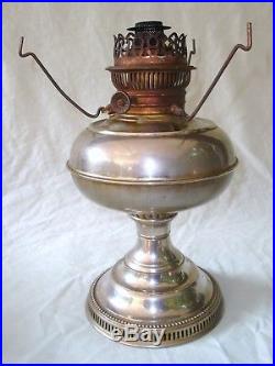 Antique Rayo Hurricane Lamp with Aladdin Chimney & Glass Shade 1905 Vintage