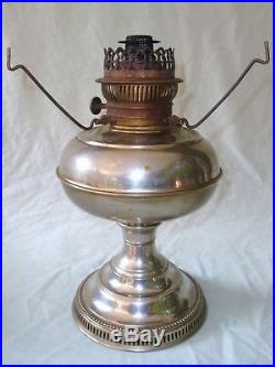 Antique Rayo Hurricane Lamp with Aladdin Chimney & Glass Shade 1905 Vintage