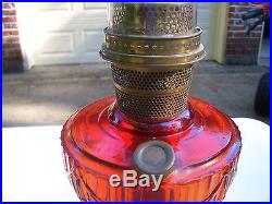 Antique Ruby Red Tall Lincoln Drape Aladdin Lamp 1940-1949