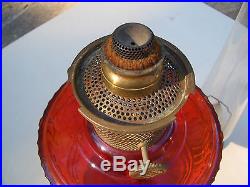 Antique Ruby Red Tall Lincoln Drape Aladdin Lamp 1940-1949