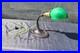 Antique Sign Aladdin Base Desk Lamp Great Green Cased Glass Shade Adjustable