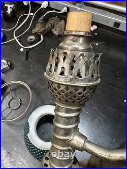 Antique Student Lamp, Electrified Manhattan Kerosene Lamp