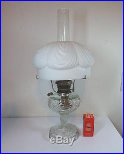 Antique VTG Aladdin Washington Drape Clear Glass GWTW Oil Kerosene Lamp Light