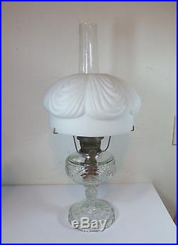 Antique VTG Aladdin Washington Drape Clear Glass GWTW Oil Kerosene Lamp Light