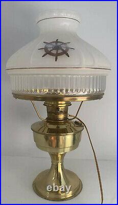 Antique VTG Converted Aladdin Kerosene oil lamp electric Hurricane GWTW Lamp