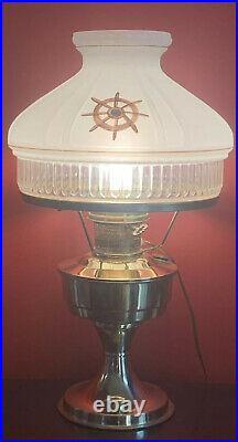 Antique VTG Converted Aladdin Kerosene oil lamp electric Hurricane GWTW Lamp