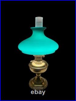 Antique Victorian Aladdin Model 11 Oil Lamp Gone With The Wind-Green Hurricane