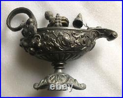 Antique Victorian Figural CIGAR Lighter Aladdin Lamp Head Ornate Detailing