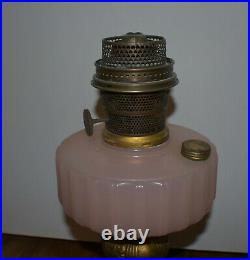 Antique Vintage ALADDIN Majestic PInk Rose Moonstone Oil Kerosene Lamp