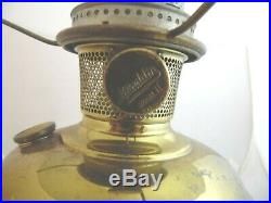 Antique Vintage ALADDIN Oil Lamp Gold Matching White Glass Shade Chimney