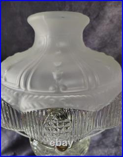 Antique Vintage Aladdin Clear Drape Oil Lamp Complete With Shade