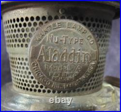 Antique Vintage Aladdin Clear Drape Oil Lamp Complete With Shade