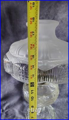 Antique Vintage Aladdin Clear Drape Oil Lamp Complete With Shade