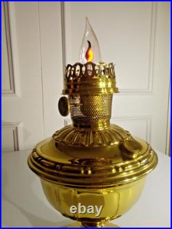 Antique Vintage Aladdin No. 7 Brass Kerosene Oil Lamp Converted to Electric