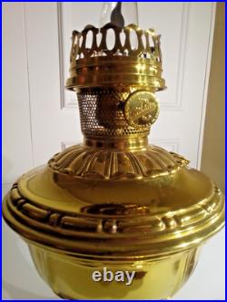 Antique Vintage Aladdin No. 7 Brass Kerosene Oil Lamp Converted to Electric