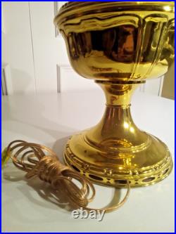Antique Vintage Aladdin No. 7 Brass Kerosene Oil Lamp Converted to Electric
