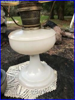 Antique Vintage Aladdin Nu-type Model Mantel Lamp Co. Lamp & Hurricane Lantern