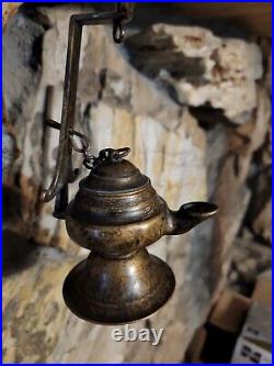 Antique Vintage Aladdin Oil Lamp Decor Art Bronze Light Home kerosene primitive