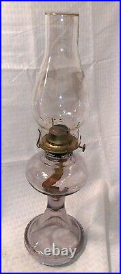 Antique Vintage Hourglass Design Oil Kerosene Lamp Turning Purple! Eagle Burner