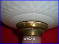 Antique Vintage Original Aladdin B-91 Pink Foot Quilt Oil Kerosene Lamp Font Pt