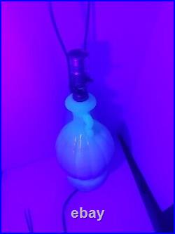 Antique Vintage Uranium Vaseline Alacite Glass Aladdin Lamp Base Rewired