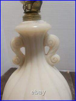 Antique Vintage Uranium Vaseline Alacite Glass Aladdin Lamp Base Rewired