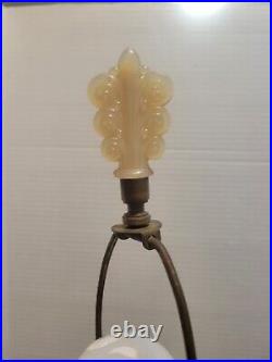 Antique Vintage Uranium Vaseline Alacite Glass Aladdin Lamp Base Rewired