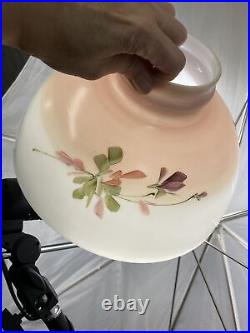 Antique Vtg 10 Glass Oil Gas Lamp Shade Pink Akron Coleman Quick Lite Lantern