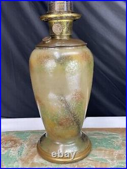 Antique Vtg Aladdin Venetian Art Glass Electric Oil Lamp Deco Model 12 LARGE 12