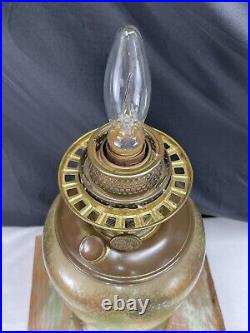 Antique Vtg Aladdin Venetian Art Glass Electric Oil Lamp Deco Model 12 LARGE 12