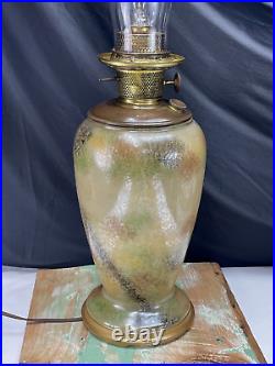 Antique Vtg Aladdin Venetian Art Glass Electric Oil Lamp Deco Model 12 LARGE 12