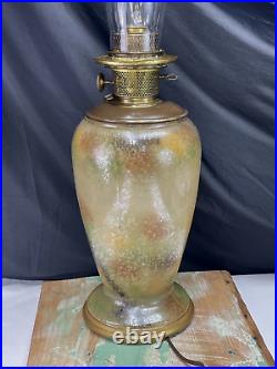 Antique Vtg Aladdin Venetian Art Glass Electric Oil Lamp Deco Model 12 LARGE 12